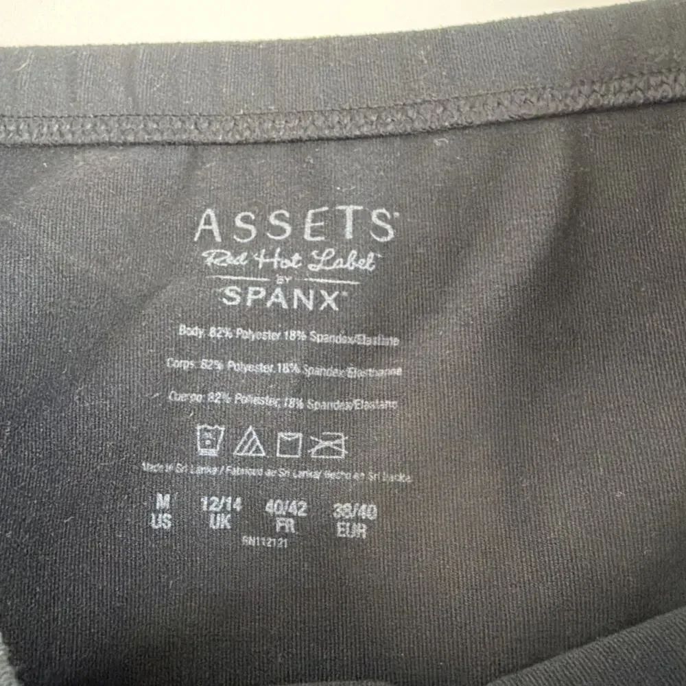 Assets Red Hot Label Spanx Size Medium Black Bodycon Slip Dress Shapewear EUC